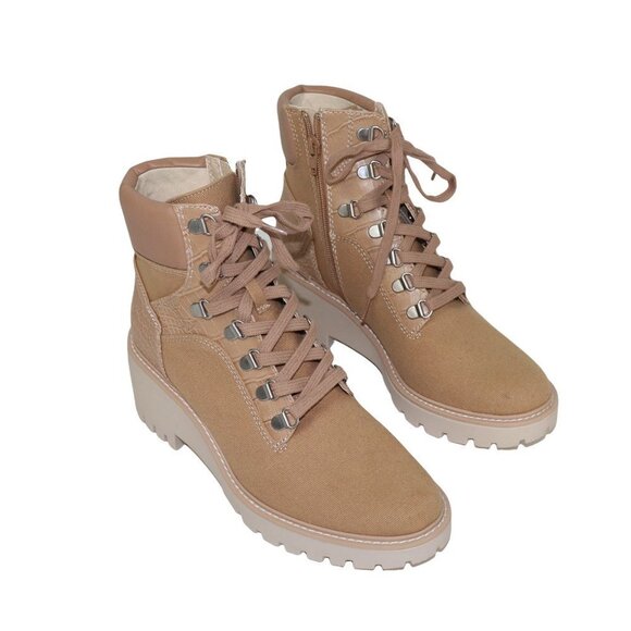 NWOT Dolce Vita Hank Combat Boots Cafe Size: 8.5 Lace Up Hight Raise - Picture 1 of 5